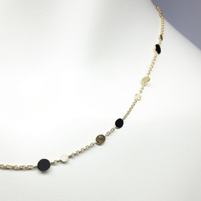 Collier fait main en or jaune 18kt. Pièce unique.